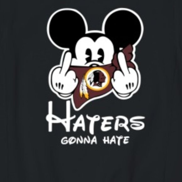 NFL Washington Redskins Haters Gonna Hate Mickey Mouse Football Sweatshirt 159 - Picture 2 of 5